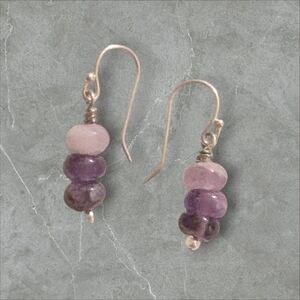 Ombre Amethyst and Sterling Silver Earrings. February Birthday Artisan Made.